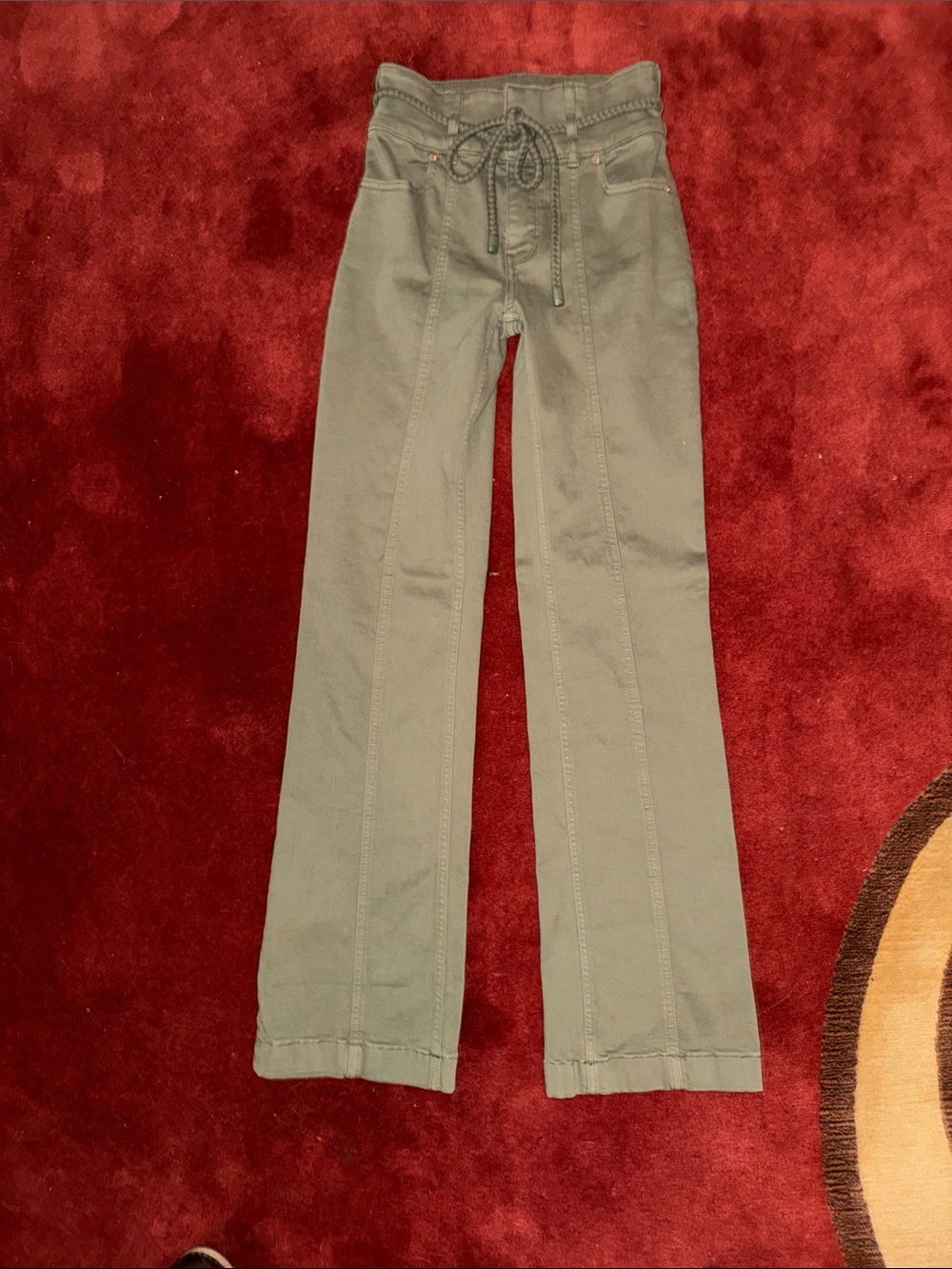 White House Black Market Olive Green Wide Leg Pants